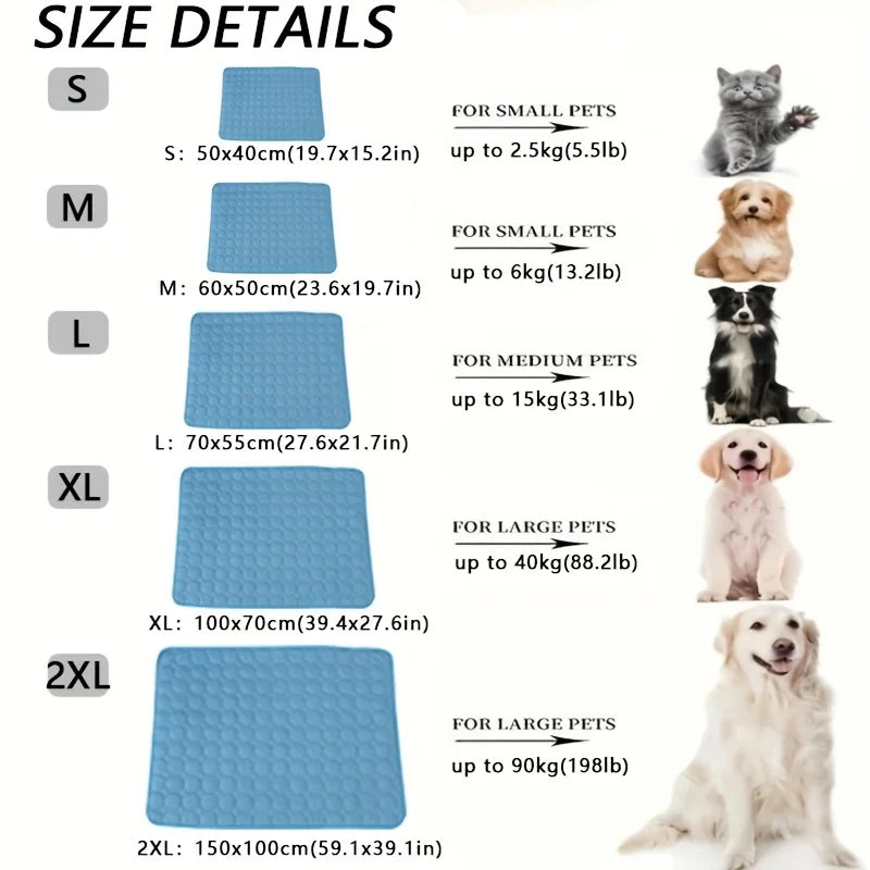 Dog Cooling Mat – Extra Large Summer Pet Bed for Dogs & Cats
