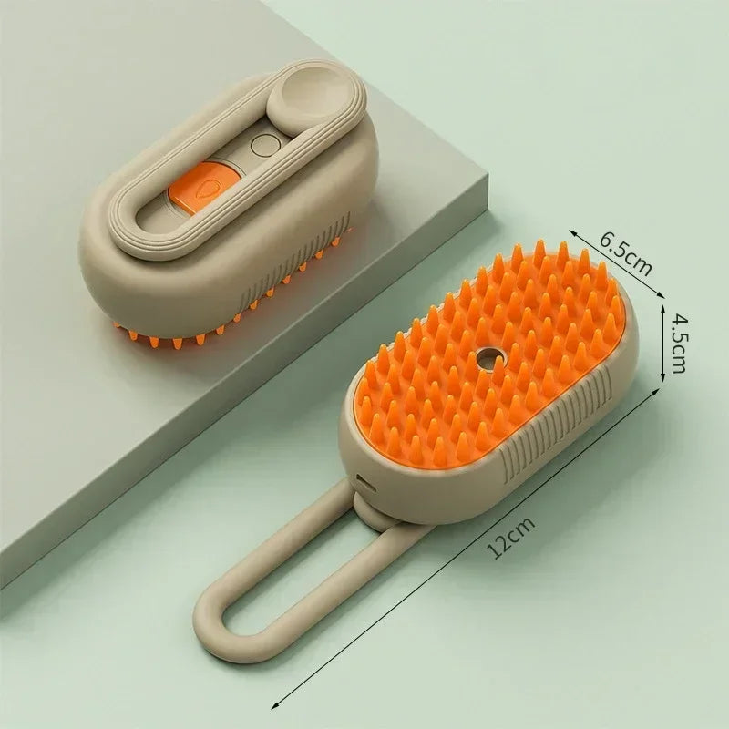 3-in-1 Steam Pet Brush – Massage, Grooming and Hair Removal for Cats & Dogs