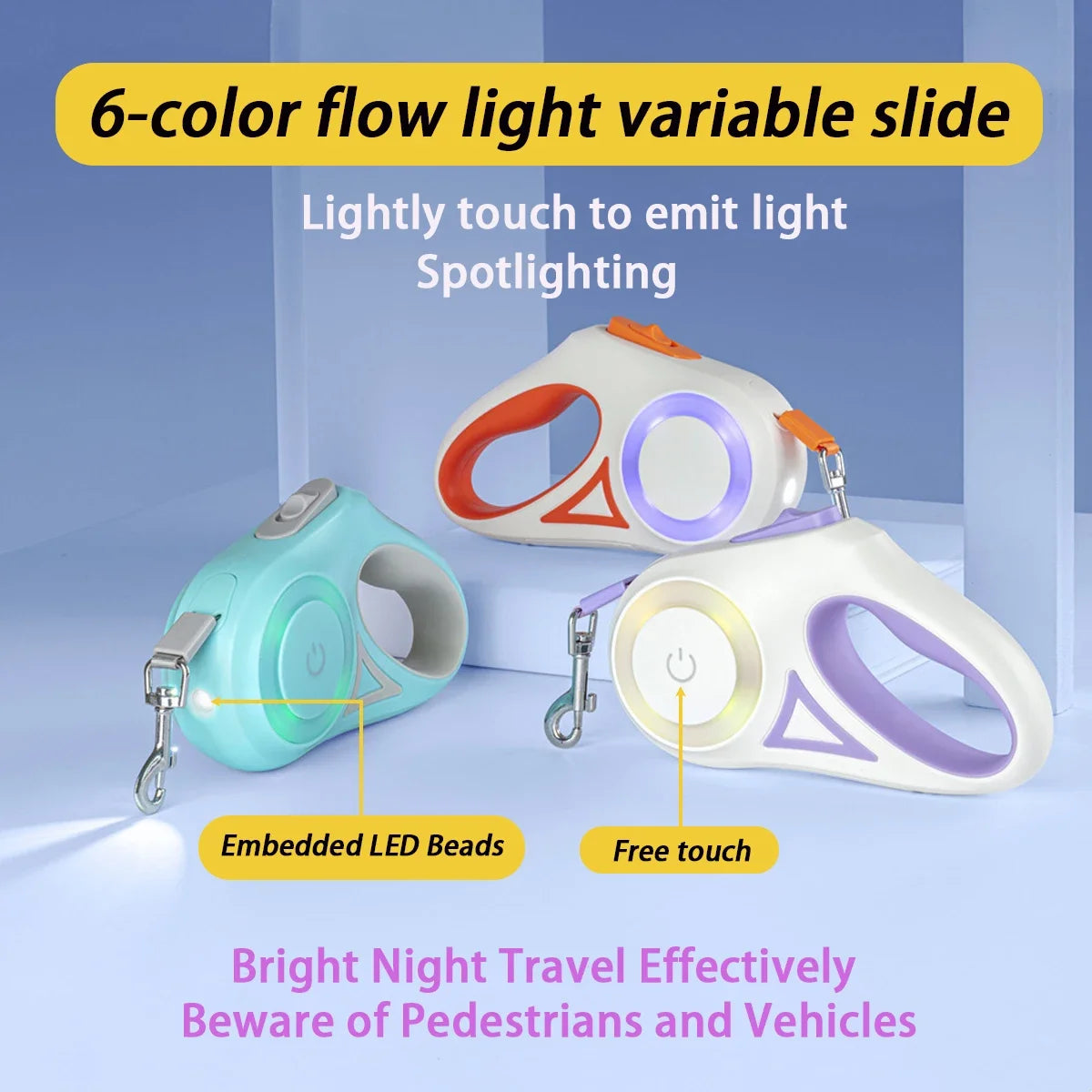 Fully Automatic Retractable Dog Leash with LED Lighting