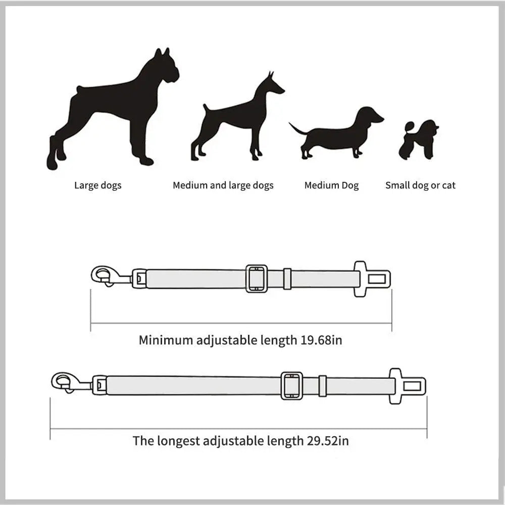 Adjustable Pet Car Seat Belt – Safety Harness for Dogs & Cats