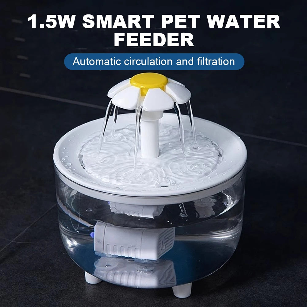 1200ml Electric Automatic Cat Water Fountain – USB Filtered & Ultra-Quiet