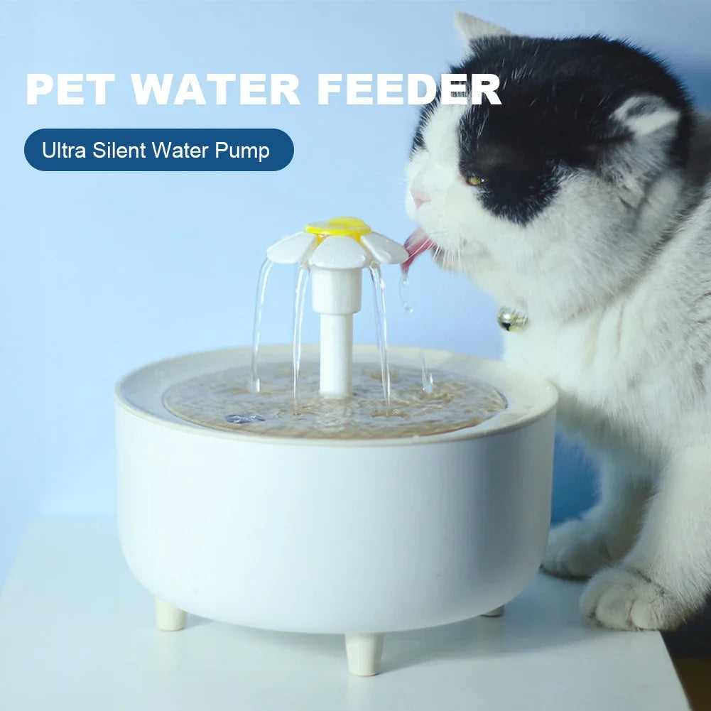 1200ml Electric Automatic Cat Water Fountain – USB Filtered & Ultra-Quiet