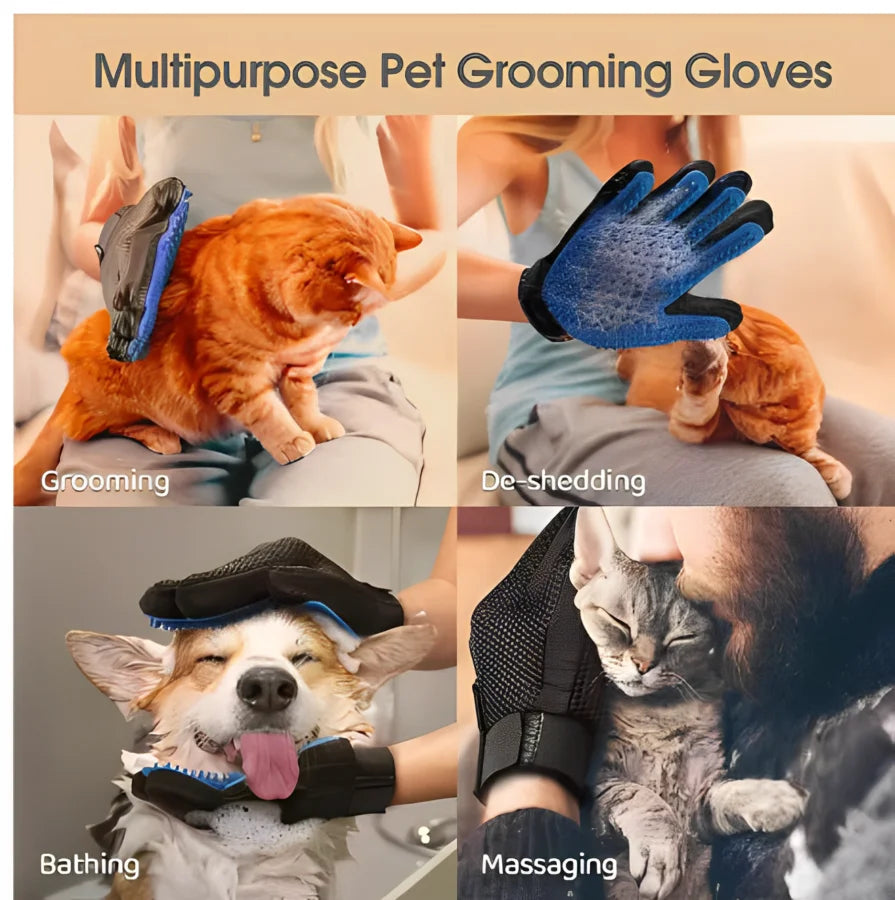 Pet Hair Glove Comb – Grooming and Deshedding Brush for Dogs & Cats