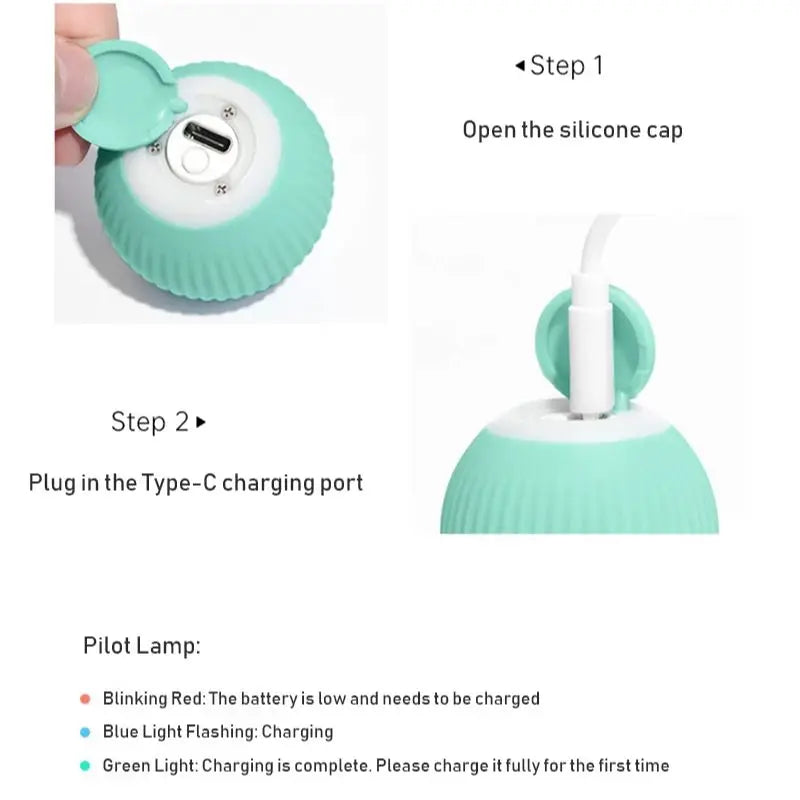 Automatic Moving Cat Toy – Interactive Rechargeable Rolling Ball