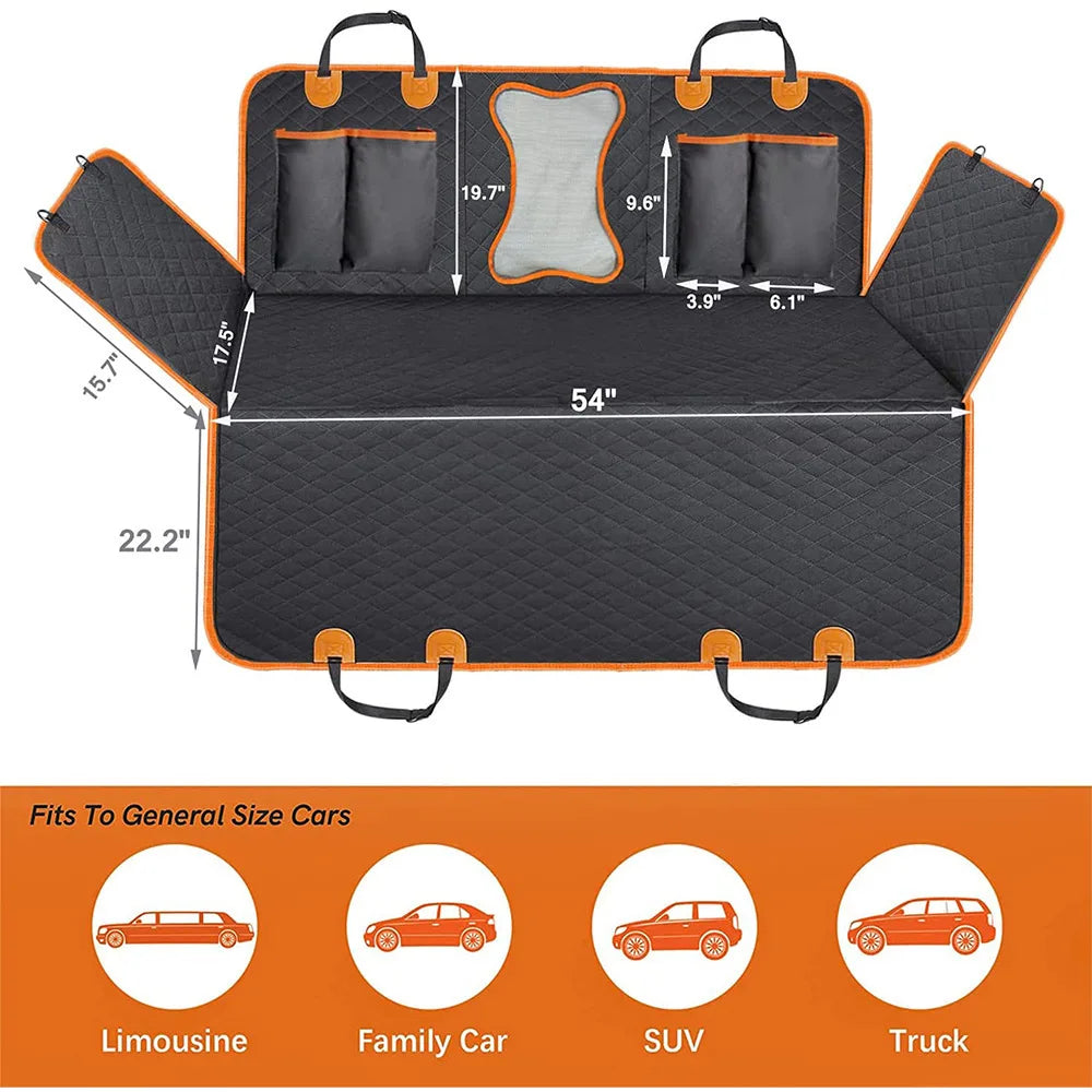 Universal Waterproof Dog Car Seat Cover with Mesh Window