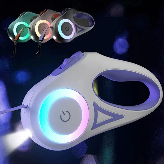Fully Automatic Retractable Dog Leash with LED Lighting