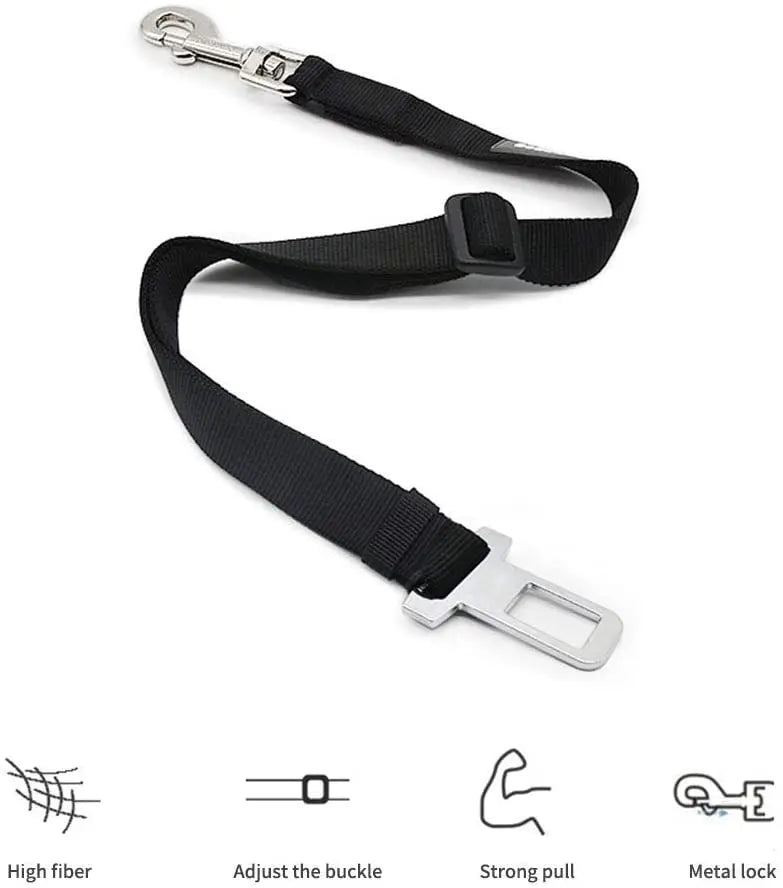 Adjustable Pet Car Seat Belt – Safety Harness for Dogs & Cats