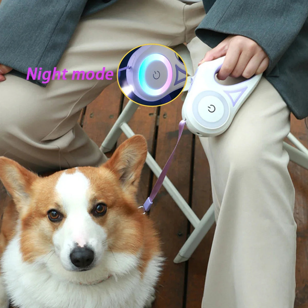 Fully Automatic Retractable Dog Leash with LED Lighting