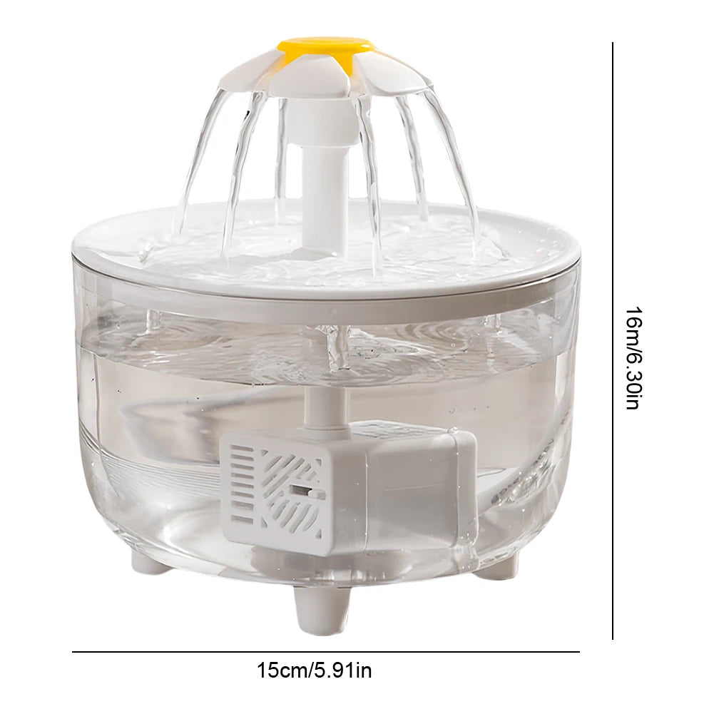 1200ml Electric Automatic Cat Water Fountain – USB Filtered & Ultra-Quiet